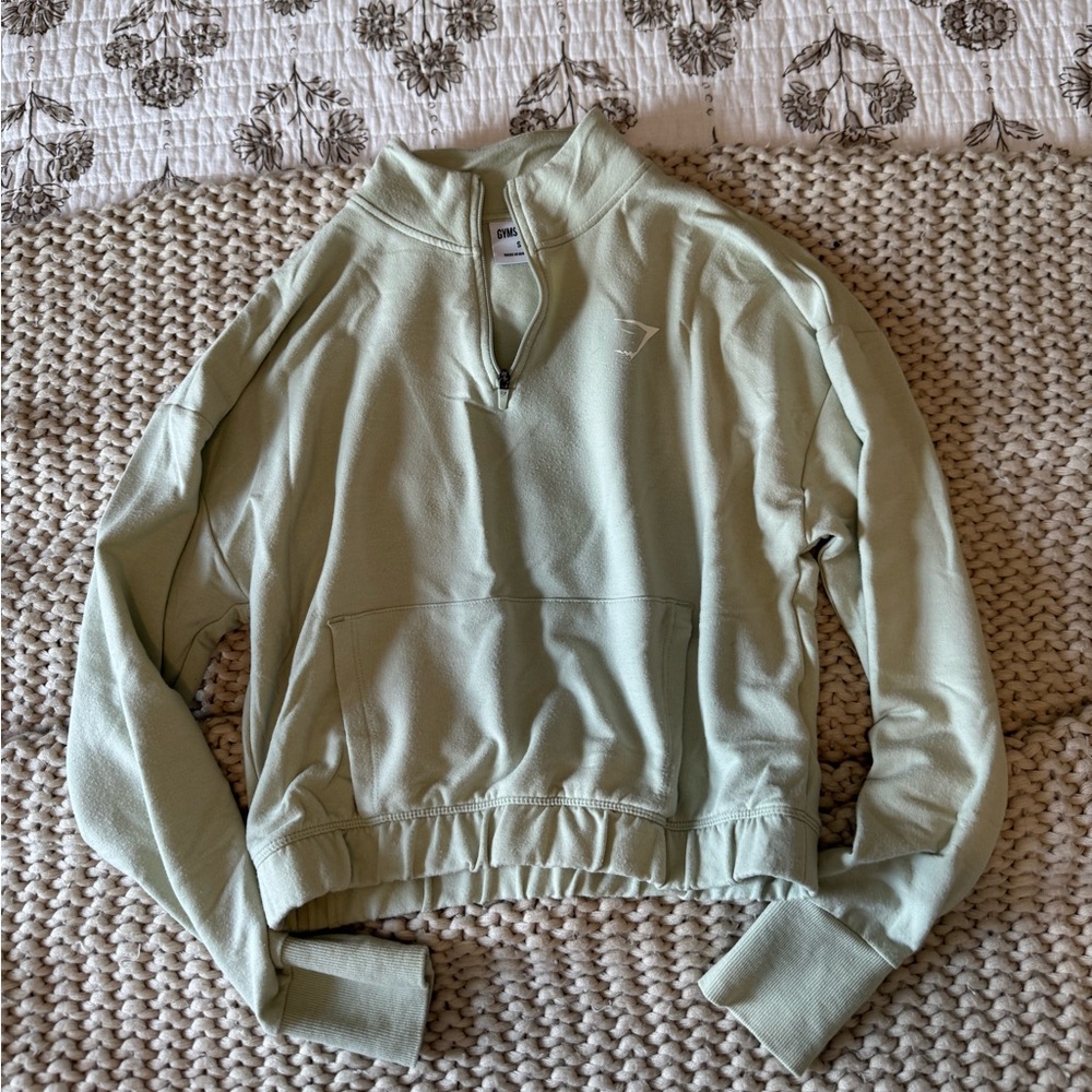 Gymshark Sage Green Quarter-Zip Top